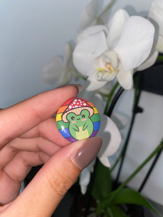 Rainbow froggie button