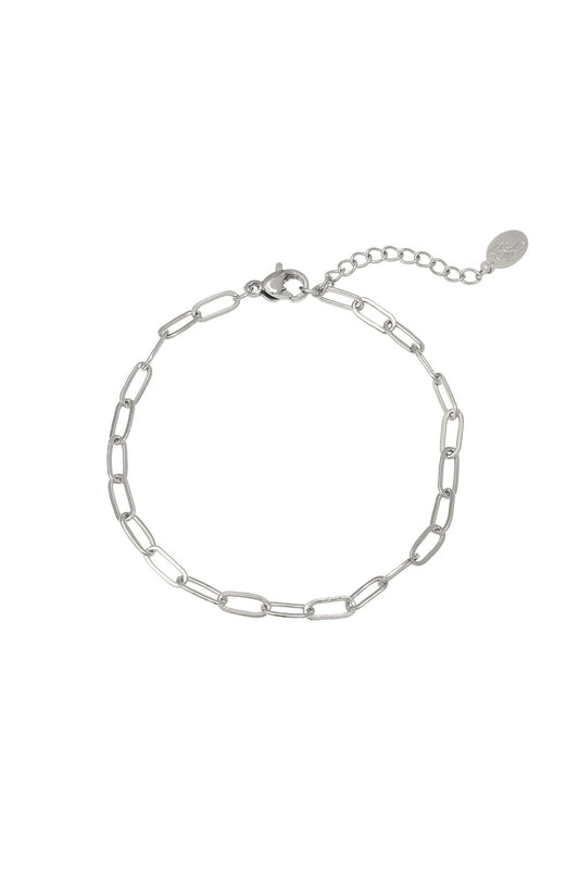 Stainless steel link bracelet silver