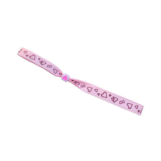 Ribbon bracelet pink heart