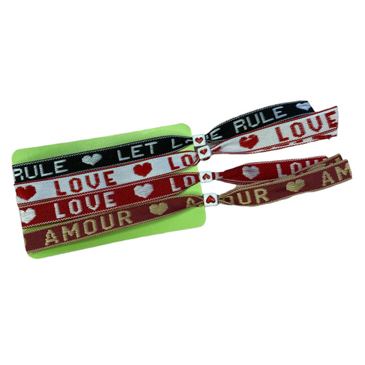 Ribbon bracelets set Love