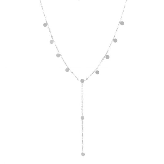 Stainless steel Y necklace coin